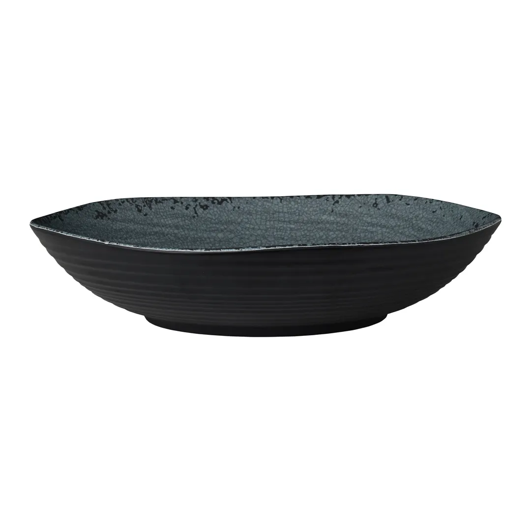 Steelite 7184TM043 Round Bowl, 14.125" x 2.625", 4‑Quart (1 gal) Black Melamine Slate - 8/Case