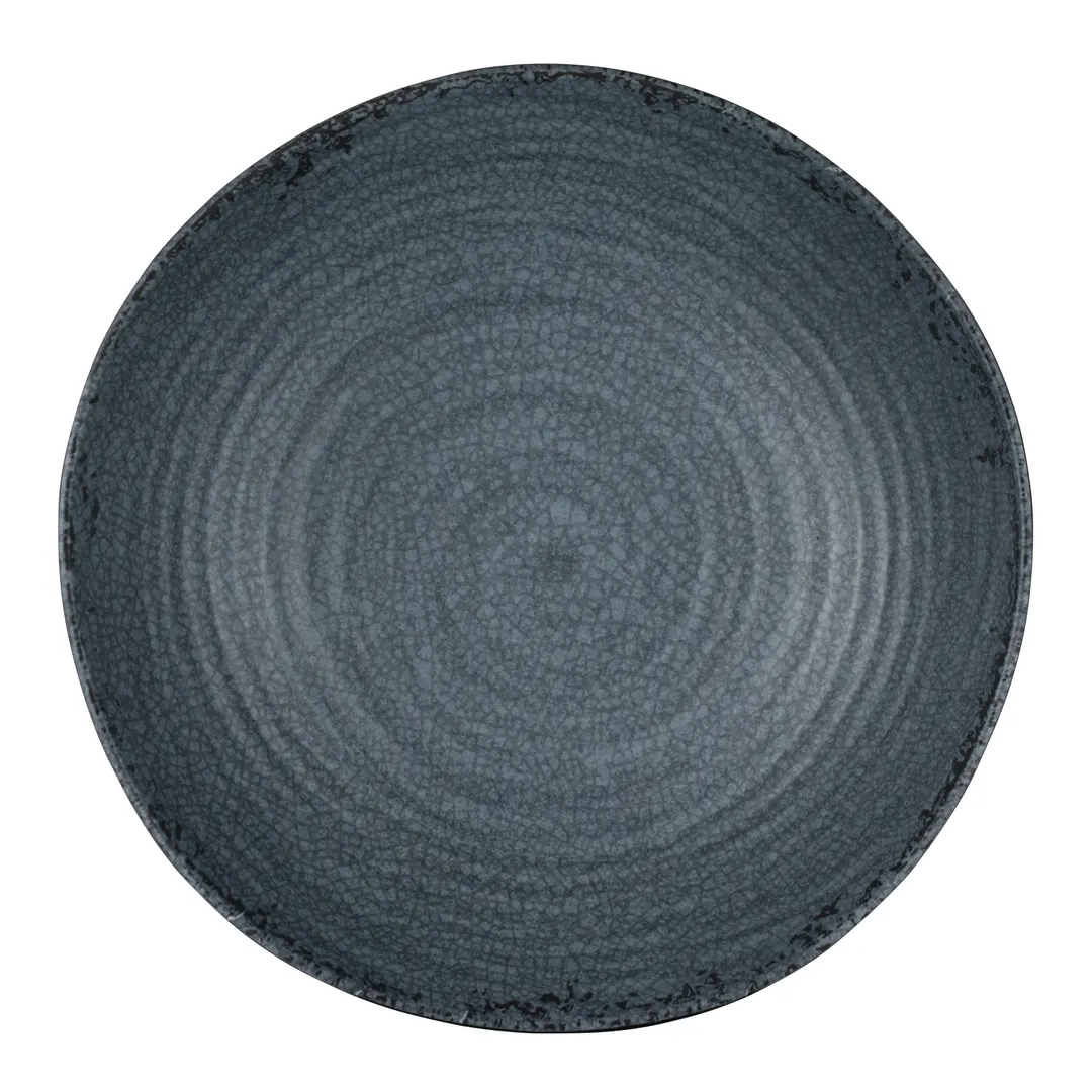 Steelite 7184TM072 - 1.5 Qt Melamine Bowl, 9.375" Diameter, Pompeii Slate Pattern, Round - 1 Dozen