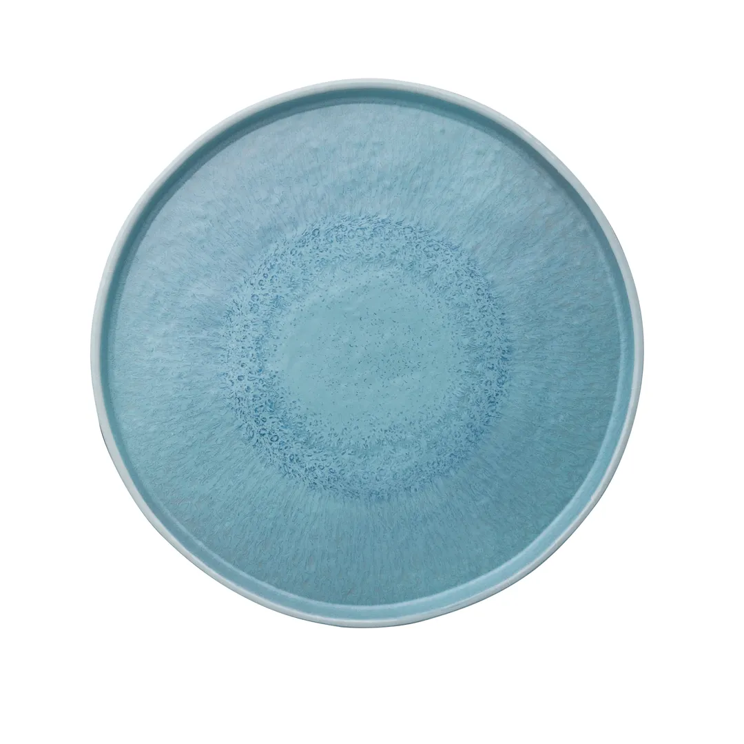 Steelite 7186TM503 Reusable Melamine Plate, Round 10.75" x 0.75", Blue Lagoon Design - 1 Dozen