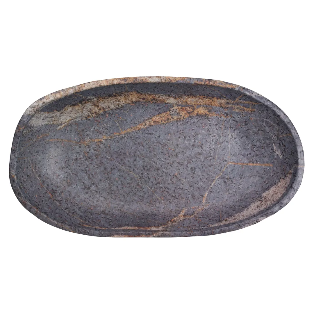 Steelite 7192TM301 - Free-Form Melamine Bowl, 2.75 qt (17" x 9.5" x 3"), Design/Pattern, 6/Case