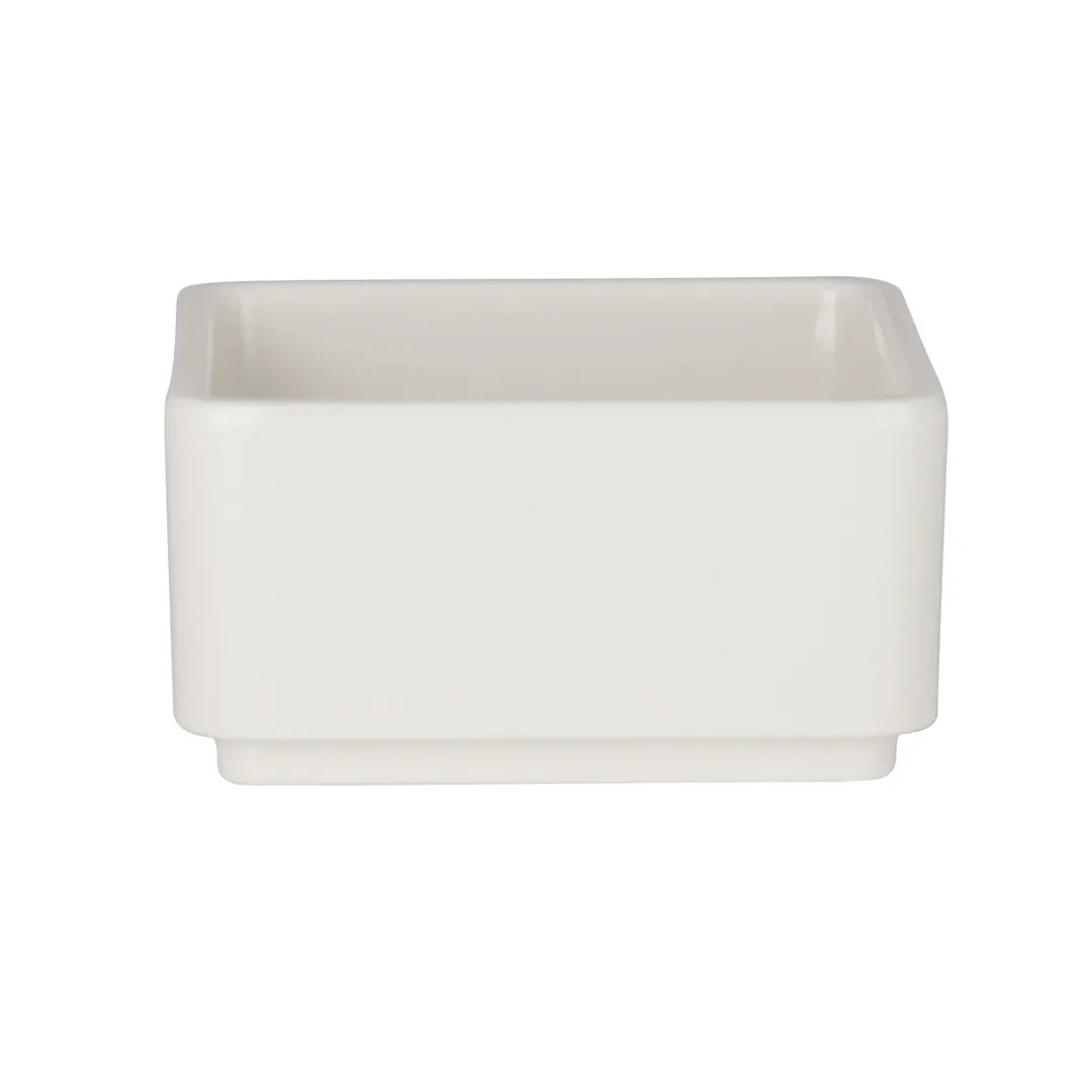 Steelite 7193TM103 Square Bowl, 4.5 oz (3.0" x 3.0" x 1.5"), White Melamine Bento Box, 1 Dozen