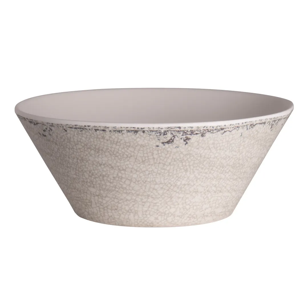 Steelite 7194TM081 - 30 oz Beige Round Melamine Bowl, 7\" Diameter x 3\" Height, 1 qt - 6/Case