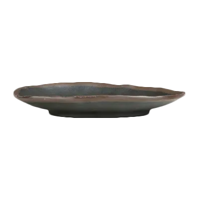 Steelite 7199TM008 - Gray Oval Melamine Plate 9.5" x 6.75" x 1.25" 8"-9" Size Dinnerware - 1 Dozen
