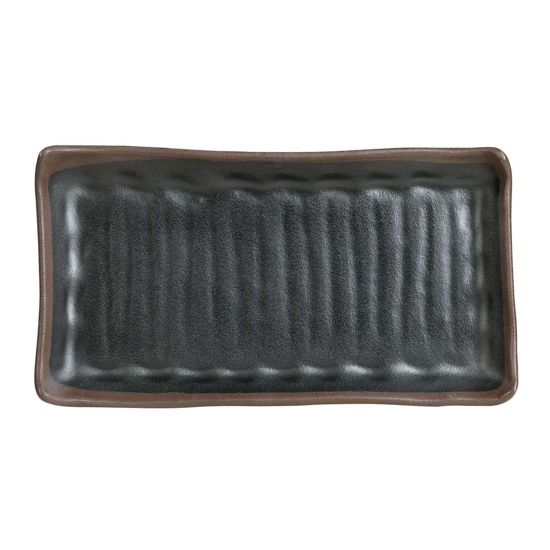 Steelite 7199TM011 - Greystone Melamine Plate 11.125" x 5.875" x 0.875", 10-11" Size - 1 Dozen