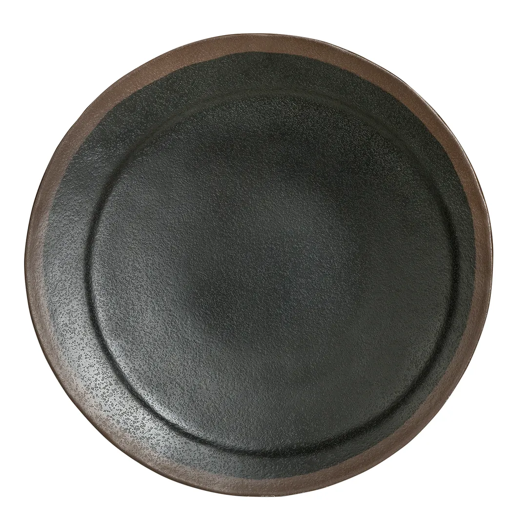Steelite 7199TM014 - 9.25" Greystone Round Melamine Plate Reusable Gray Finish - 1 Dozen