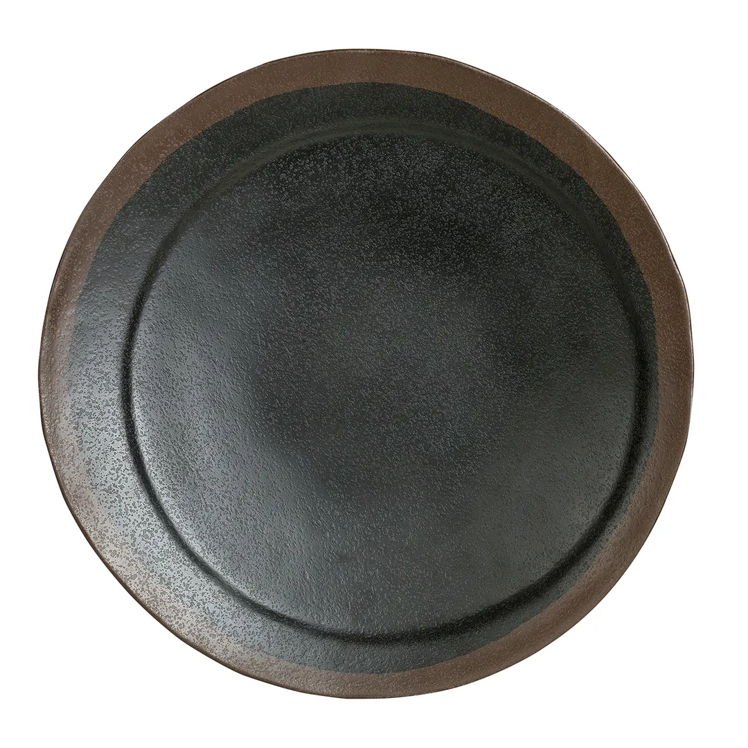 Steelite 7199TM015 Reusable Plastic Dinner Plate, 10.25" Round Melamine, Greystone Gray - 1 Dozen