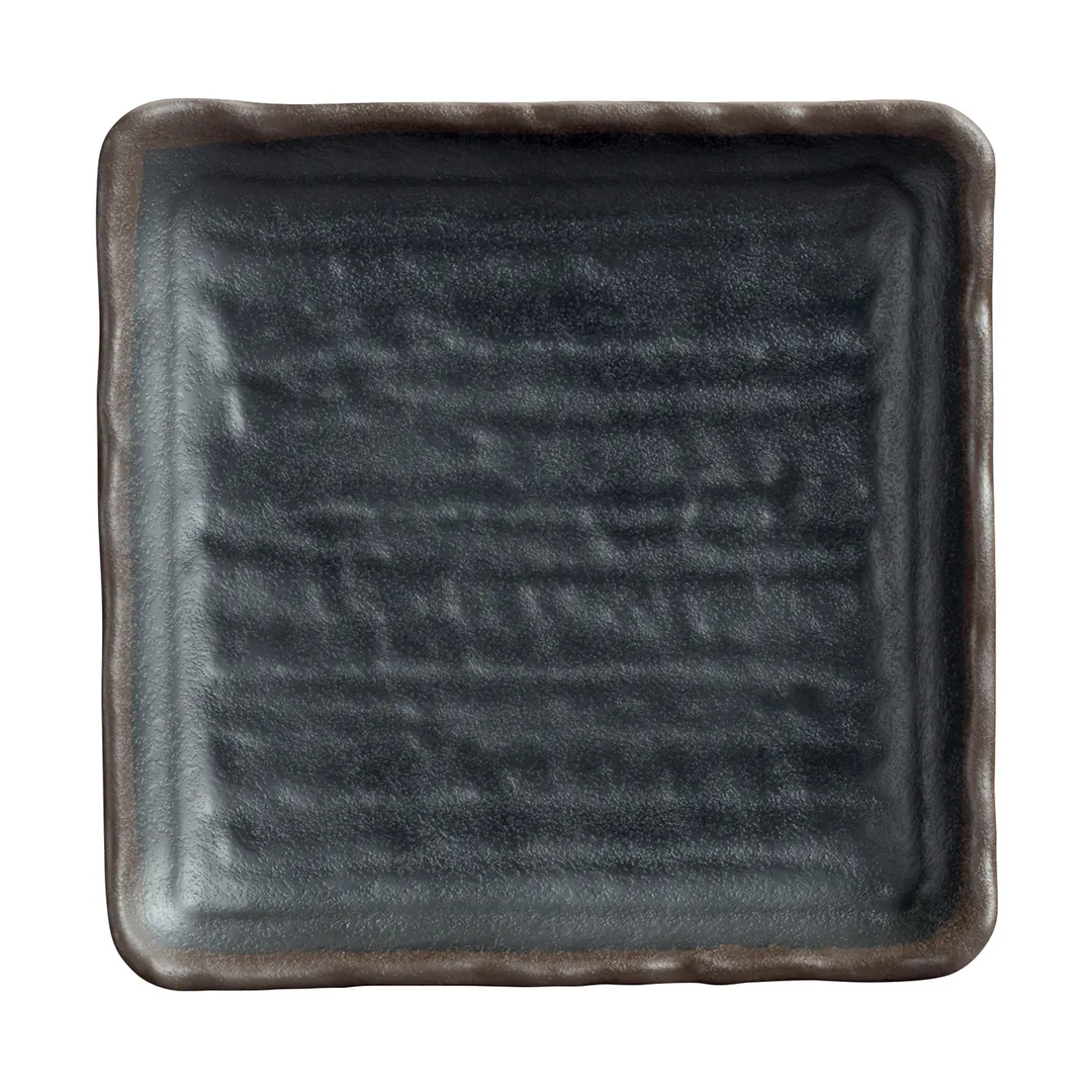 Steelite 7199TM017 Melamine Square Plate, Greystone Gray, 7.0" x 7.0" x 1.25", Coupe - 1 Dozen