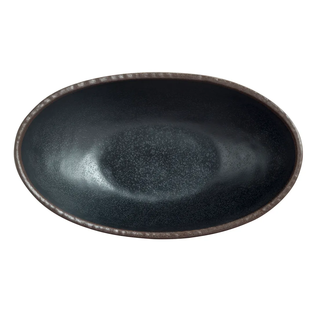 Steelite 7199TM021 - Greystone Delfin Oval Melamine Bowl, 1.25 Qt (9.75" x 5.75" x 3.25"), 1 Dozen