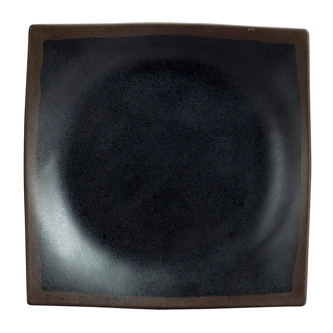 Steelite 7199TM023 Square Melamine Plate 9.25" x 9.25" Greystone Gray Coupe - 1 Dozen