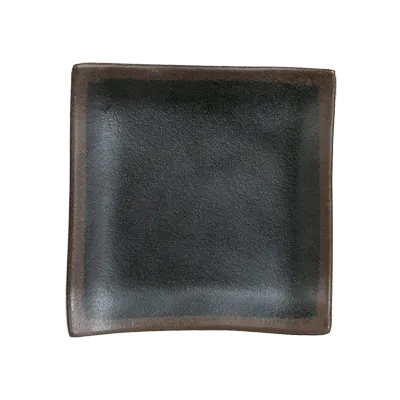 Steelite 7199TM024 Square Melamine Plate, 3"-5" Gray Reusable Plastic Dinnerware - 1 Dozen