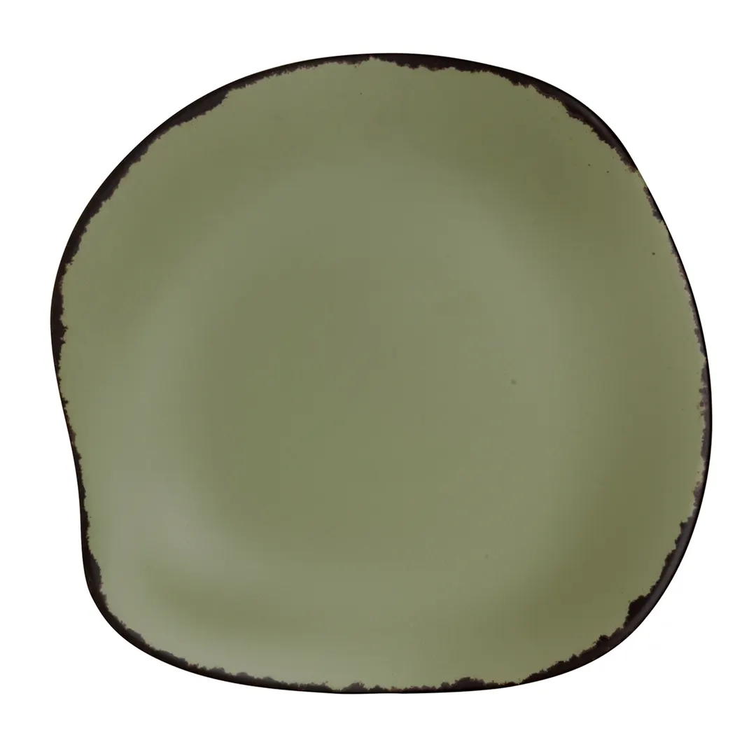 Steelite 7216DD027 - Melamine Dinner Plate, Round Flat, 3"-5" Size, Greens, Farm‑To‑Table - 1 Dozen