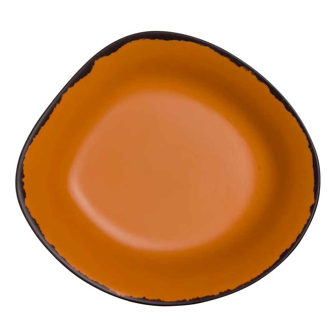 Steelite 7217DD023 - 10" Orange Melamine Pasta Bowl, 1.25 Qt (34 Oz) Rustic Finish - 1 Dozen