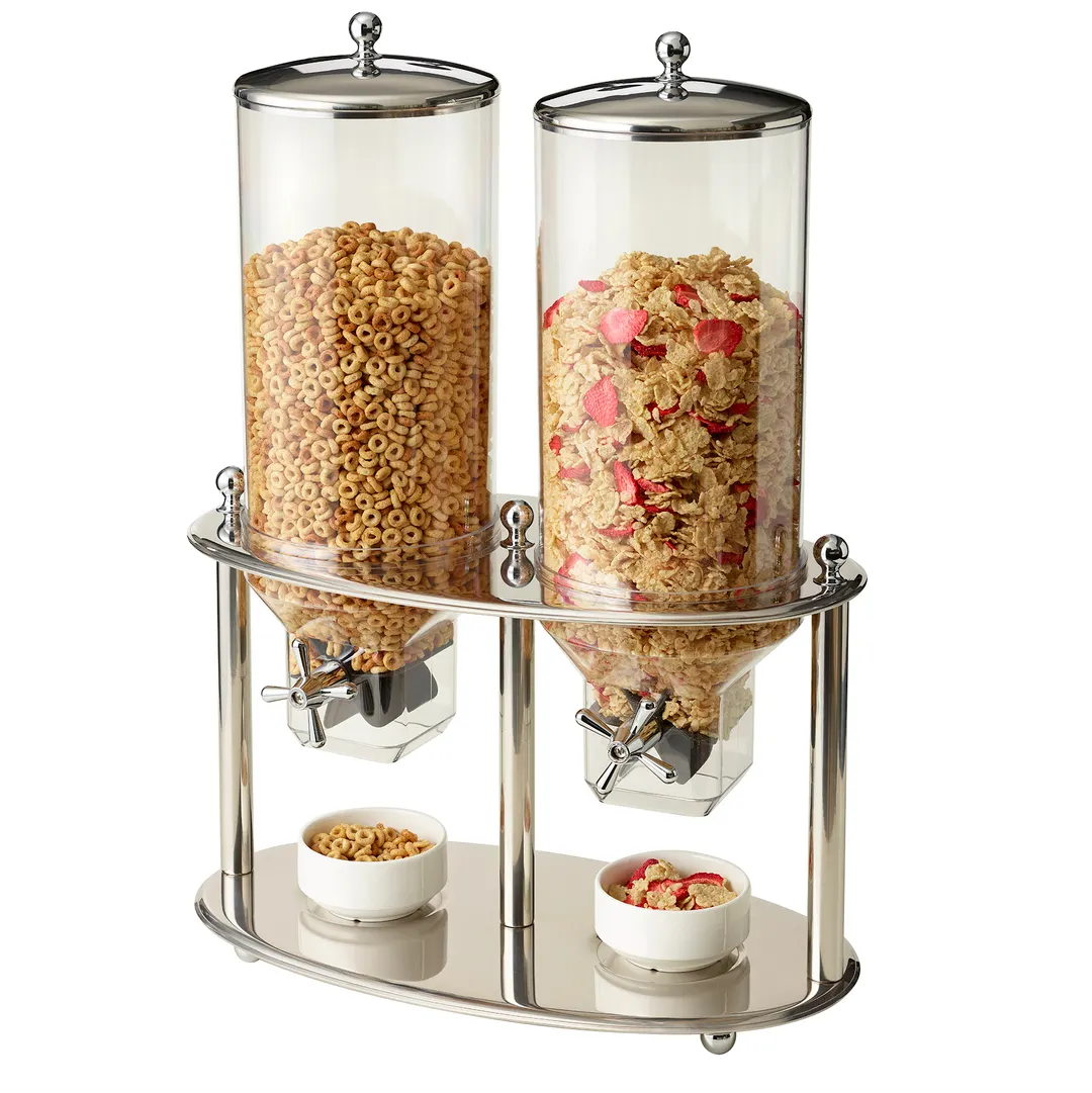 Steelite 7345MW117 Double Cereal Dispenser – 2 Units, 3‑Gal (11 L), 11"×31" Base, Creations Metal