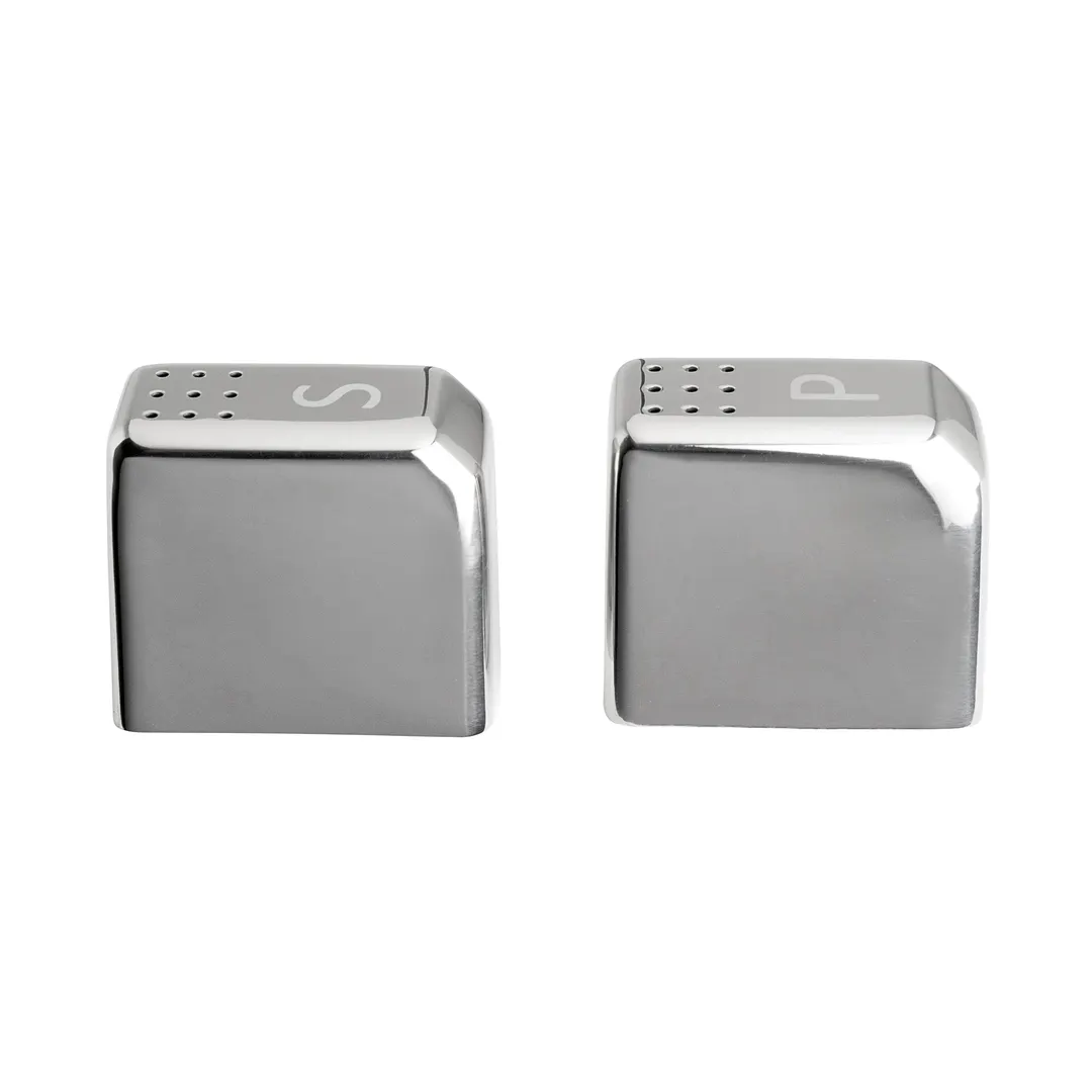 Steelite 7347MW160 Salt & Pepper Shaker, 2 oz, 1.875" x 1.0" x 1.75" Stainless Steel, Set - 1 Dozen