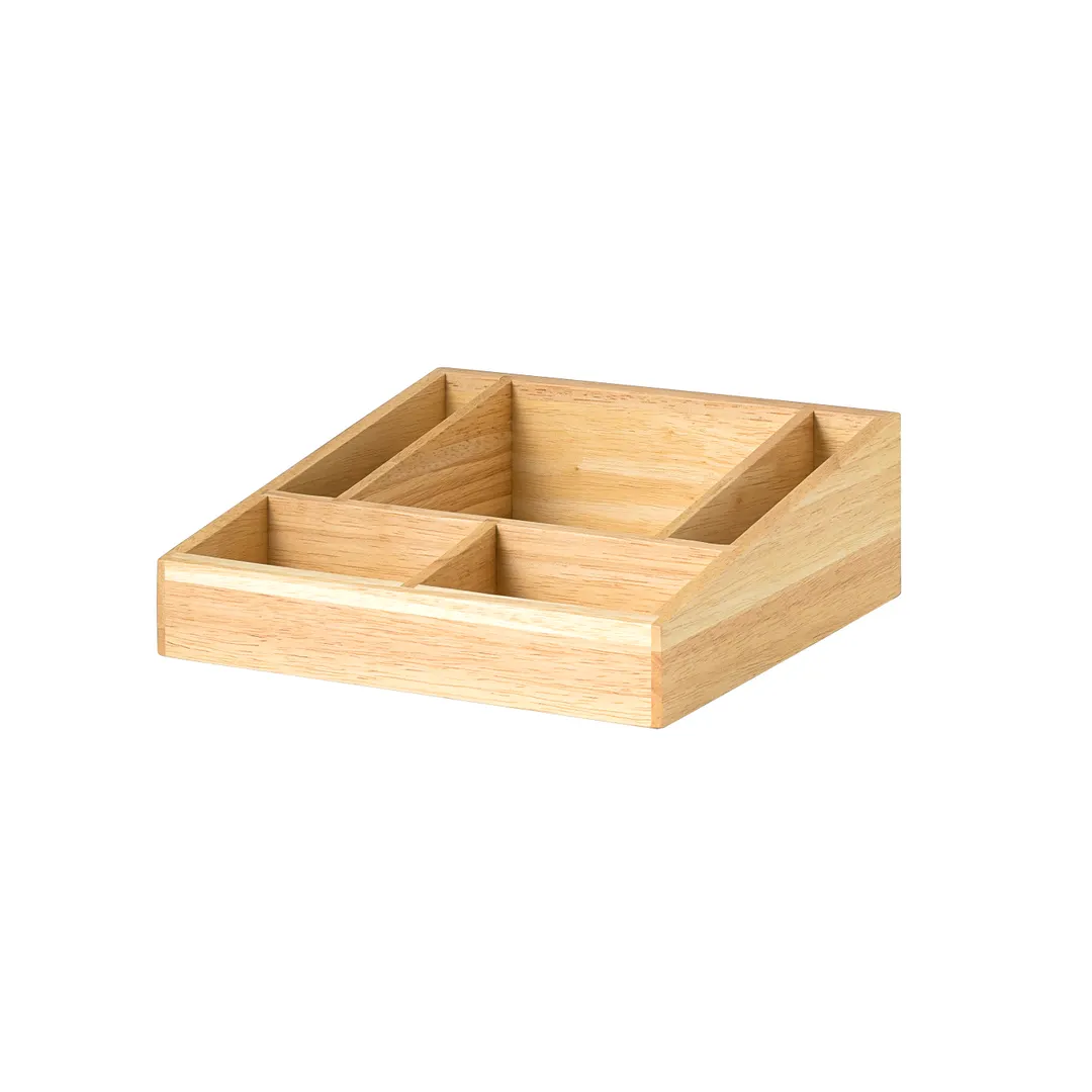 Steelite 7369MW511 Napkin Box, 8.875" x 8.875" x 3.0" Square Spire Blonde Wood Hand Wash - 1/Case