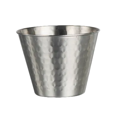 Steelite 7600CV018 Hammered Fry Cup, 12 Oz (4.0" x 2.875"), Stainless Steel, Metal Finish - 1 Dozen