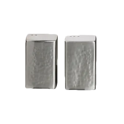 Steelite 7600CV022 - Hammered Salt & Pepper Set 1.25" x 2.0" Stainless Top/Jar - 1 Dozen
