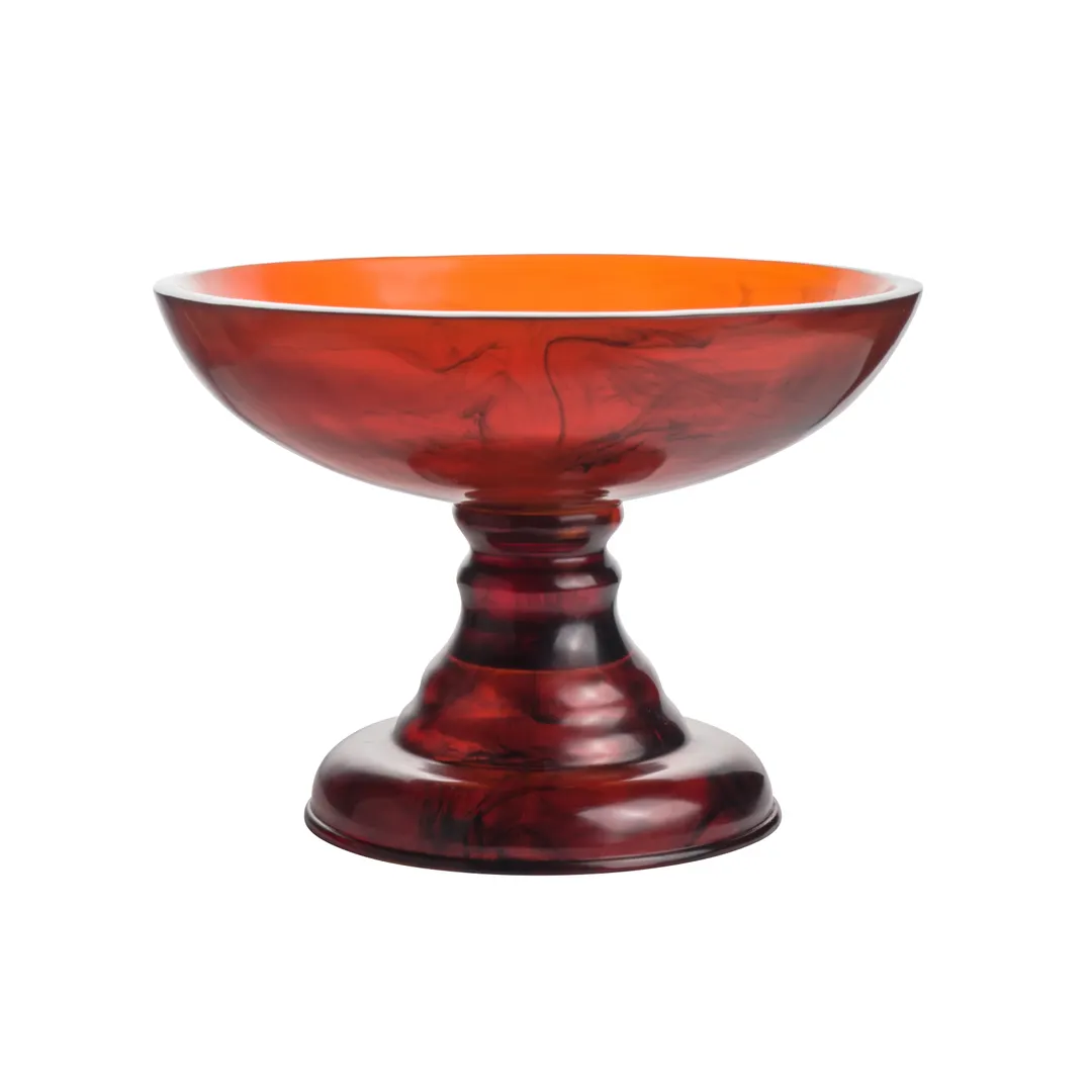 Steelite 7700ER002 Pedestal Bowl Stand 11.75" x 8.5" Top 5"-9" Height Smoked Paprika Resin - 2/Case