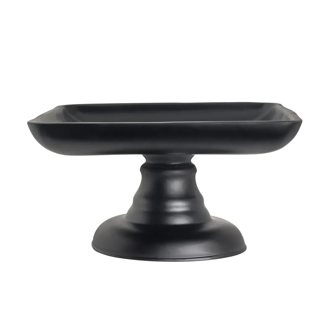 Steelite 7710ER004 Square Stand 12.75"x12.75"x7" Black Resin Dishwasher‑Safe 5"-9" 11"-14" - 1/Case