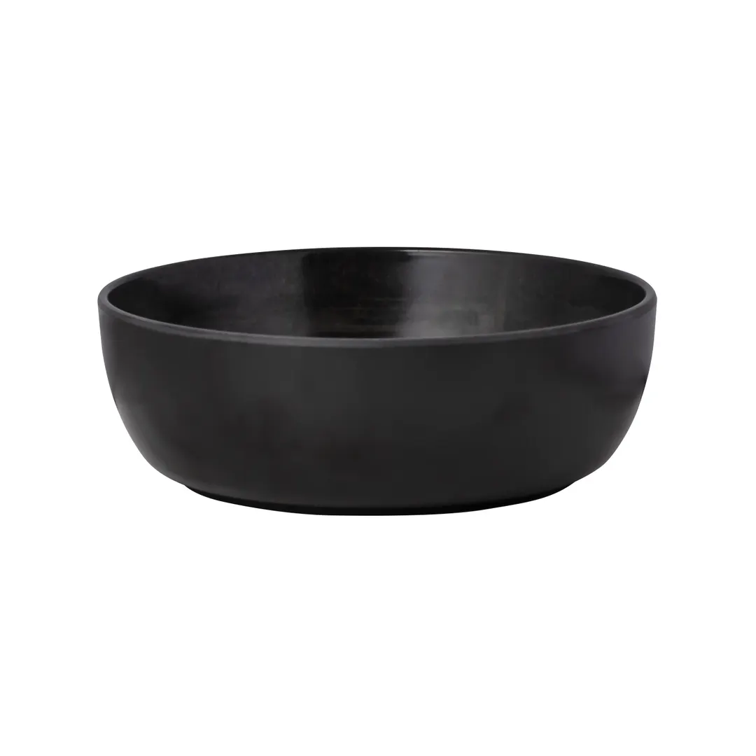 Steelite 7803ZM6002 28‑oz Round Melamine Bowl, Black, 6.5" x 2.125" , Dishwasher Safe - 6/Case