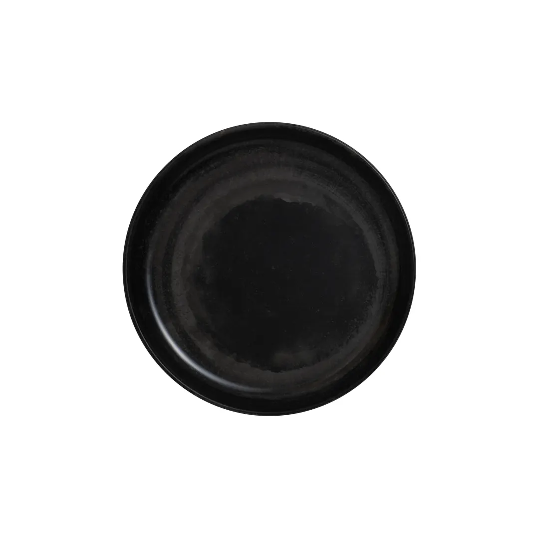 Steelite 7803ZM6004 Melamine Plate, 6.25" x 0.75", Black Raven Round, Dishwasher Safe - 1 Dozen