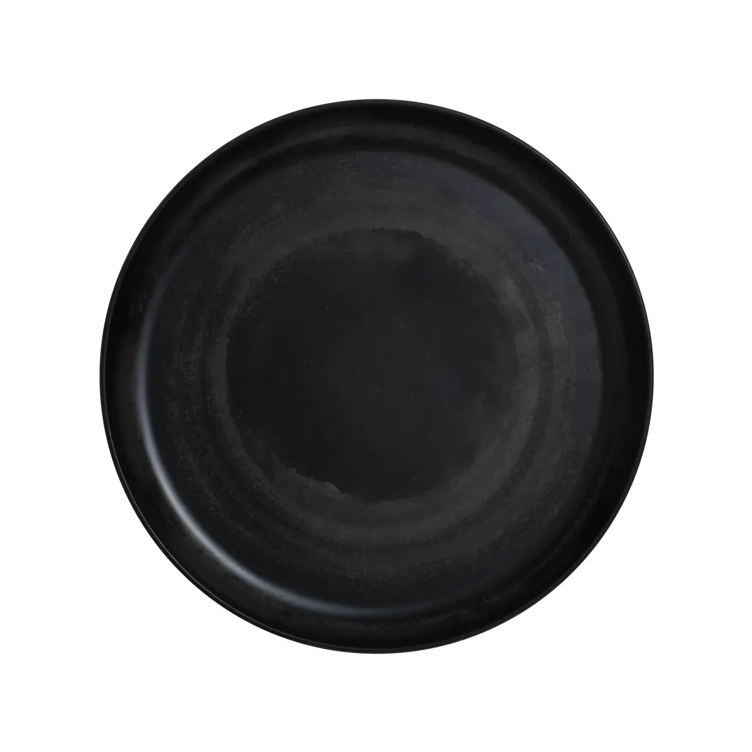 Steelite 7803ZM6006 - 10.5" x 0.875" Round Melamine Plate, Black, Dishwasher Safe - 12/Case