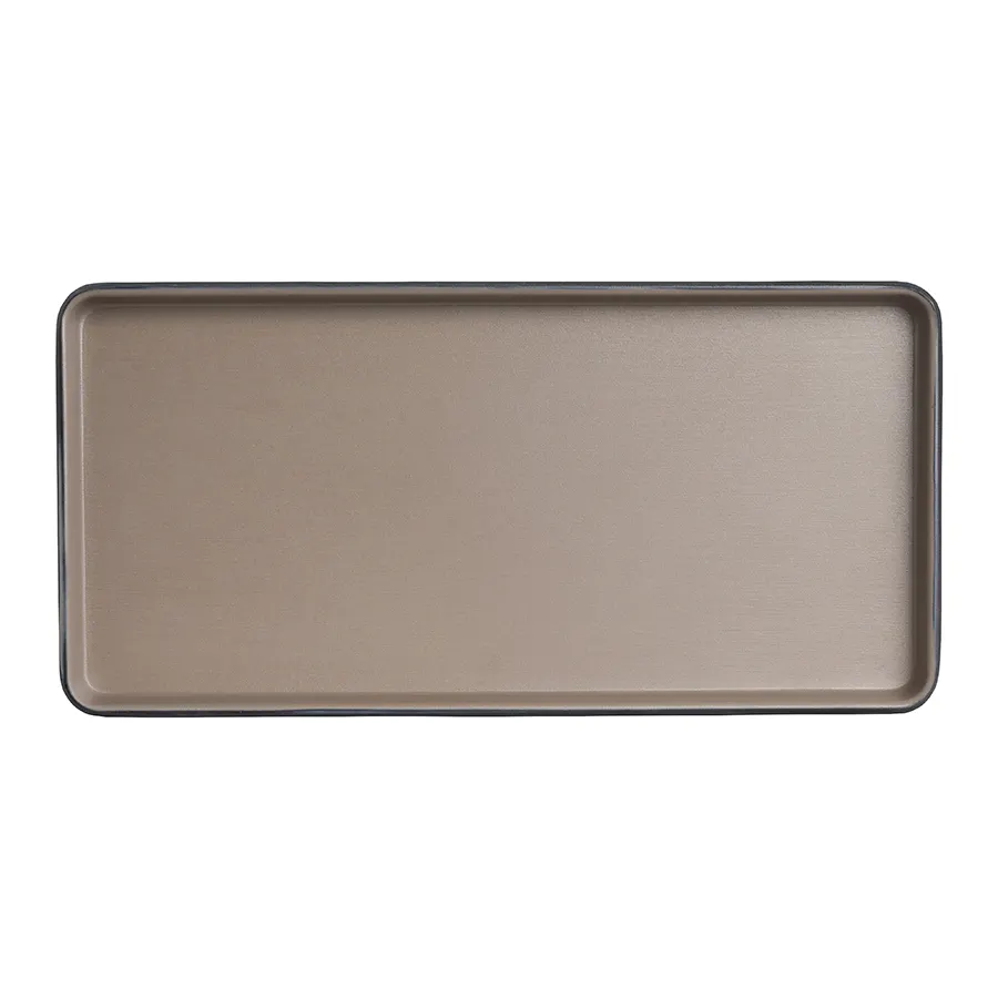 Steelite 7810JB022 Melamine Rectangle Plate, 9.75" x 4.875" x 0.875", Tan, Dishwasher Safe - 24/Case
