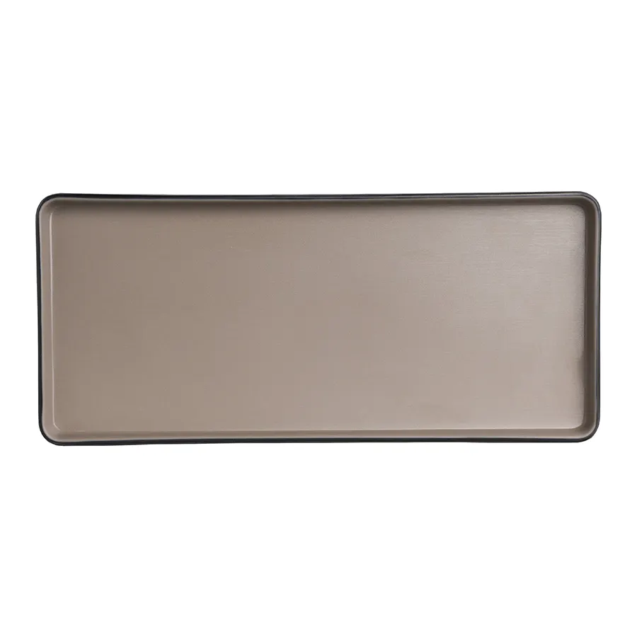 Steelite 7810JB023 Rectangle Plate, 11.5" x 5.125" x 0.875", Tan Melamine, Dishwasher‑Safe - 24/Case