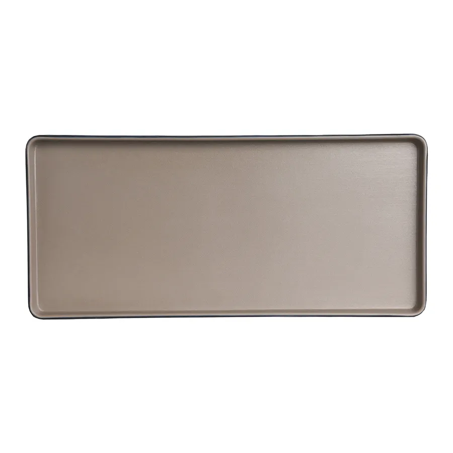 Steelite 7810JB024 - Rectangle Plate 12.875" x 5.875" x 0.75" Tan Melamine Dishwasher Safe - 24/Case