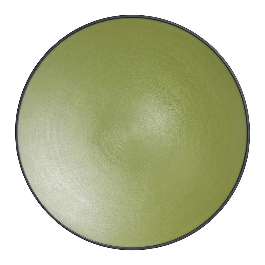 Steelite 7820JB020 - Round Melamine Plate, 10" x 1.125", Green, Dishwasher Safe - 24/Case