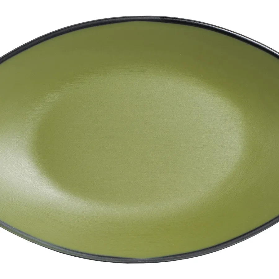 Steelite 7820JB021 Oval Melamine Plate, 9.75" x 5.875" x 1.0", Greens, Dishwasher Safe - 24/Case
