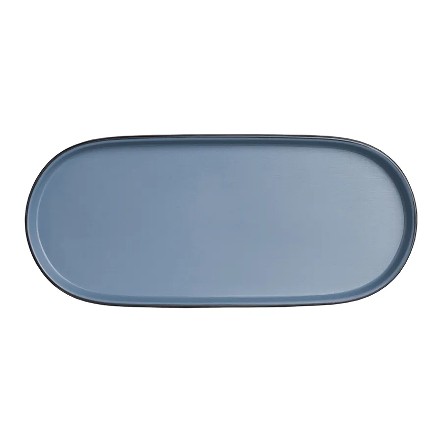 Steelite 7830JB016 - Oval Melamine Plate, 11.375" x 5" x 0.875", Blues, 10-11" Size - 24/Case