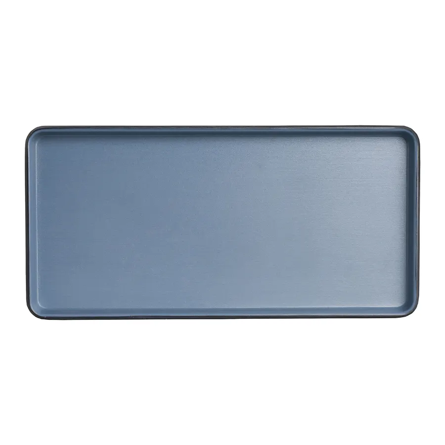 Steelite 7830JB022- Rectangle Melamine Plate 9.75" x 4.875" x 0.875",Blues, Dishwasher Safe - 24/Case