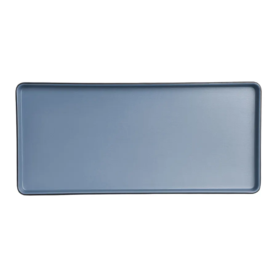 Steelite 7830JB024 Rectangle Plate 12.875" x 5.875" x 0.875" Melamine Blue - 24/Case