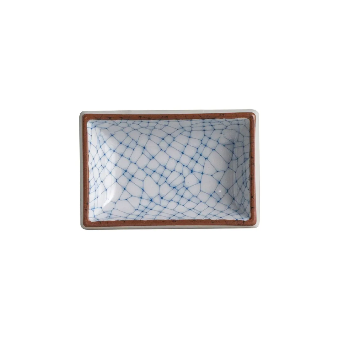 Steelite 7900BR709 Rectangle Soy Dish, 2 Oz, 3.875" x 2.5" x 1.0" Blue Melamine, Tribeca - 1 Dozen
