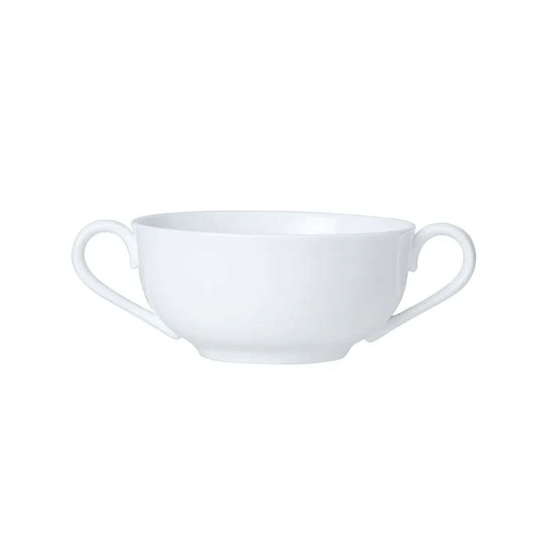 Steelite 82000AND0114 Double Handled Consomme Cup, 7 oz (4.25" x 2.0"), White Bone China - 1 Dozen
