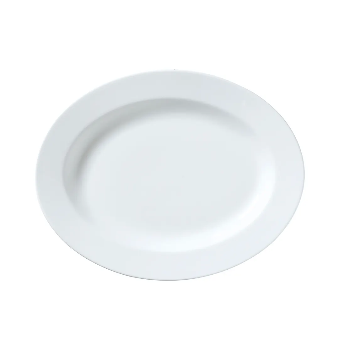 Steelite 82000AND0117 Oval Bone China Platter, White, 13.75" x 10.75" x 1.375" - 6/Case
