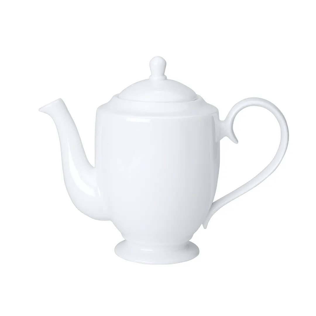 Steelite 82000AND0123 - 1.25 Qt Coffee Pot Lid, White Bone China, 6.75"x4.75"x8.5" 39-74 oz - 6/Case