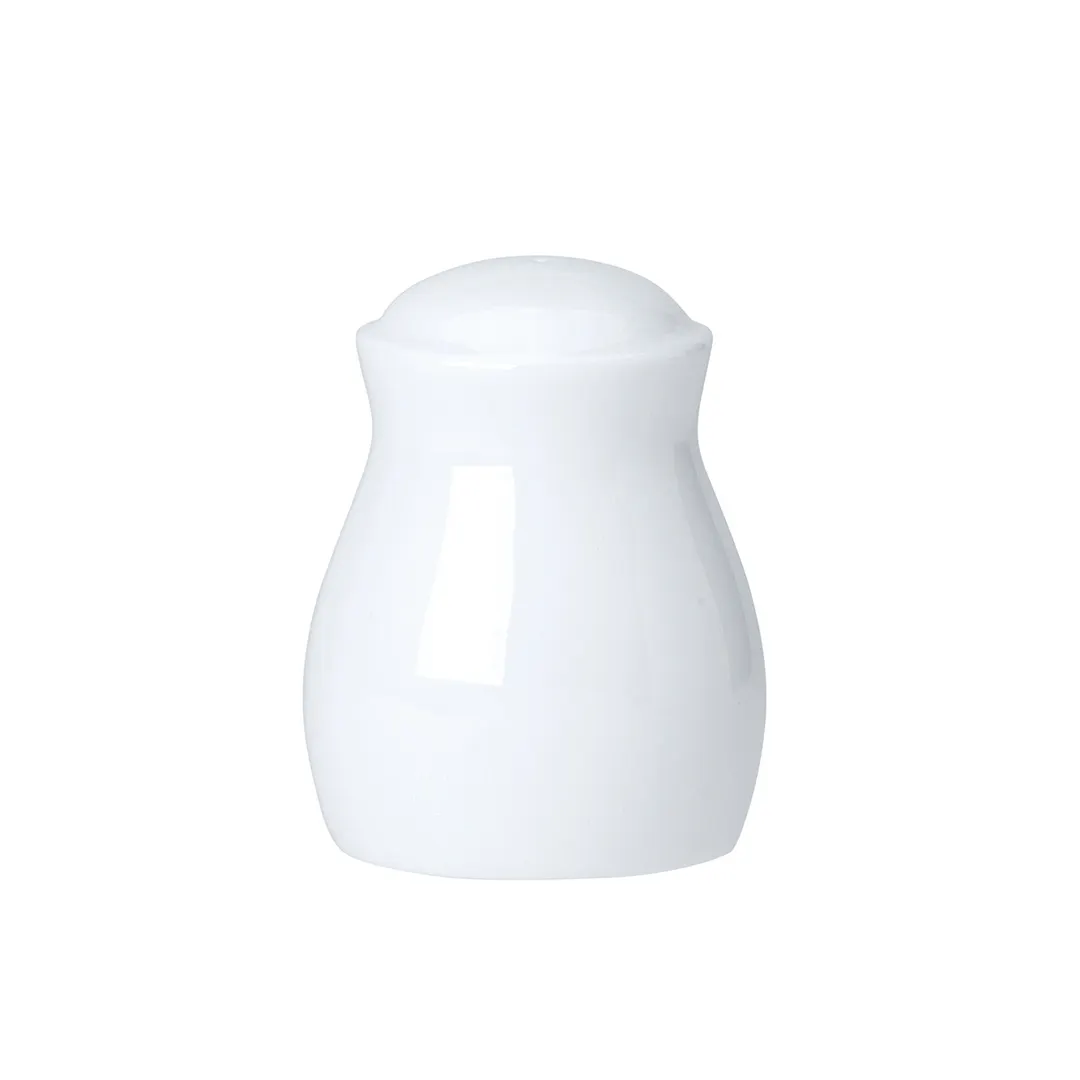 Steelite 82000AND0124 - White Bone China Salt Shaker, 2.125" x 1.5" x 2.625" (Height 2"), - 1 Dozen