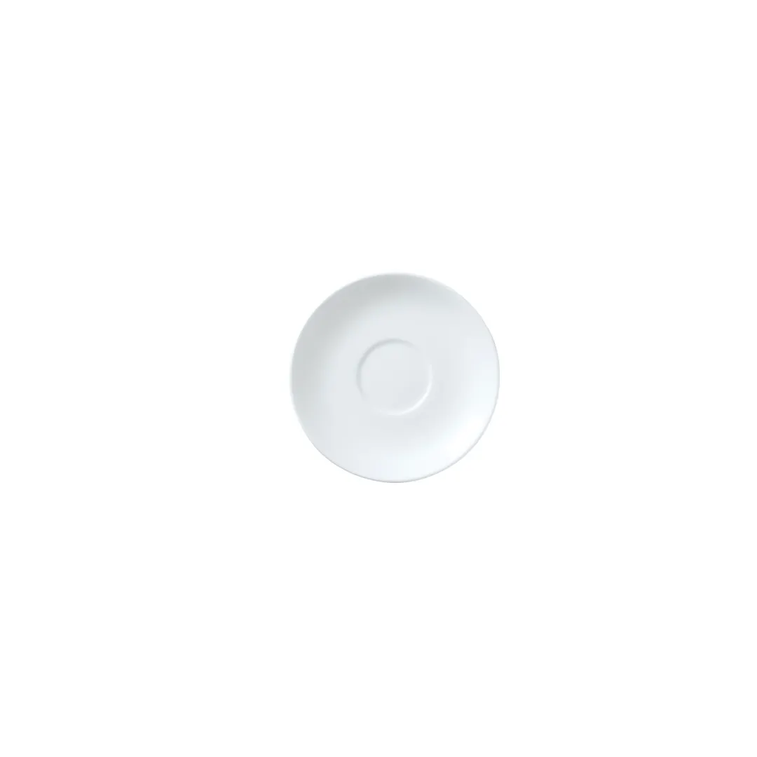 Steelite 82000AND0146 Espresso Saucer, 4.75" x 0.75", Classic White Round Bone China - 1 Dozen
