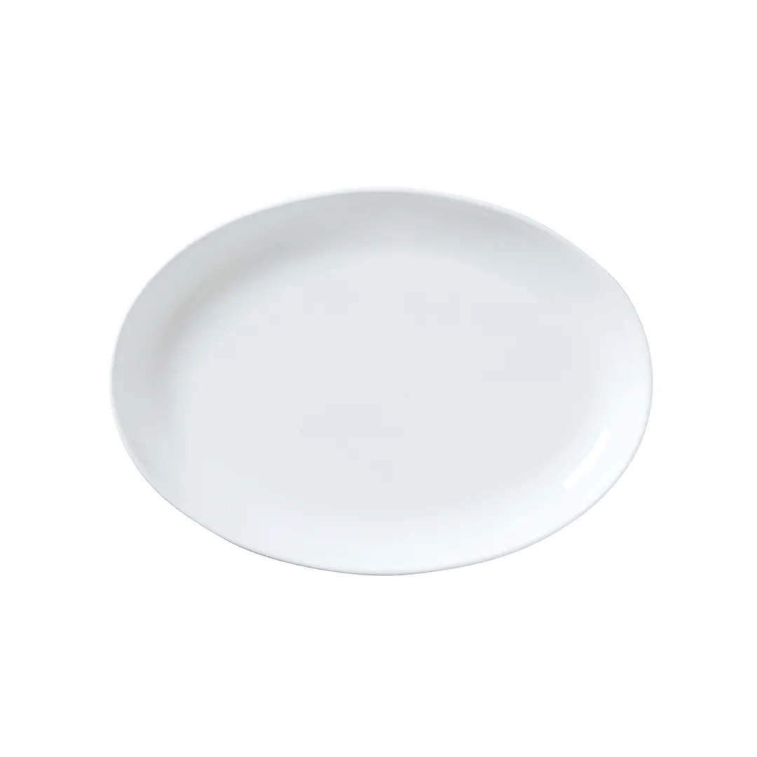 Steelite 82000AND0424 Oval Platter, 11.75" x 8.75" x 1.125" White Bone China, Oval Shape - 6/Case