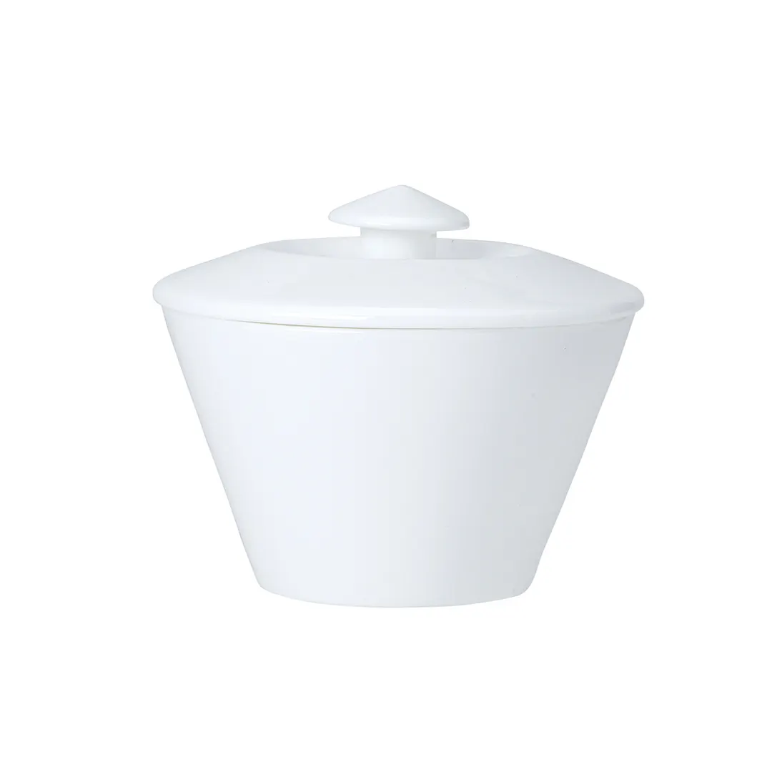 Steelite 82000AND0520 - Whiteware Sugar Bowl Lid, Bone China, Snipe Deco, 4" Diameter, 1 Dozen