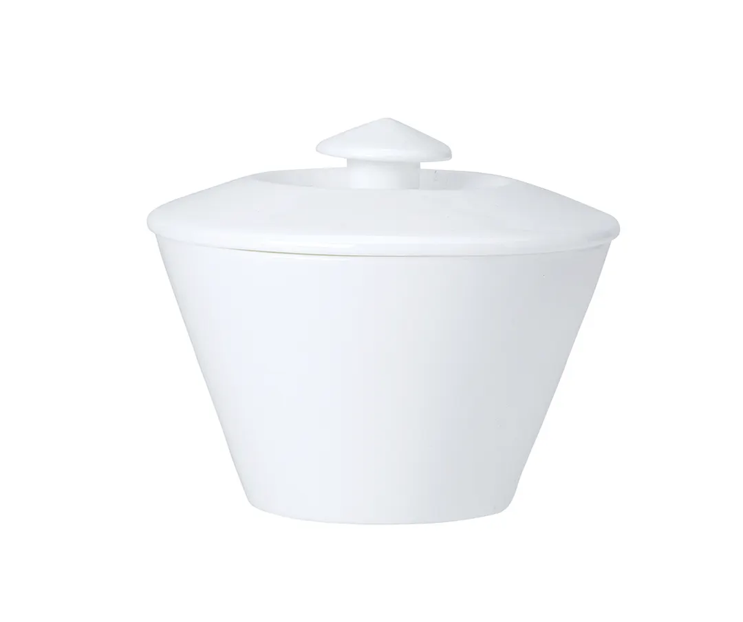 Steelite 82000AND0520 - Whiteware Sugar Bowl Lid, Bone China, Snipe Deco, 4" Diameter, 1 Dozen