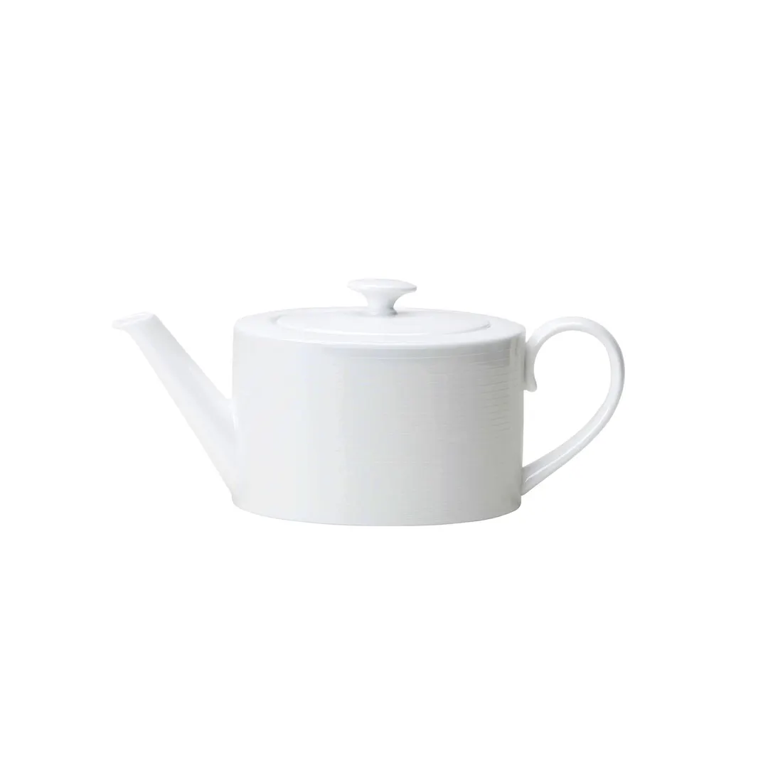 Steelite 82102AND0337 Oval Bone China Teapot, 19.4 oz 9.25x3.75x3.5in, Spiro Design, Lid - 6/Case