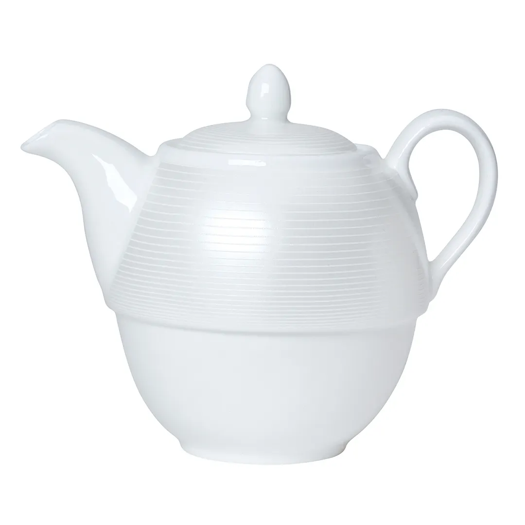Steelite 82102AND0411B - Tea For One Teapot, 16 Oz Bone China, 4.875" x 4.0" x 2.375" Lid - 6/Case