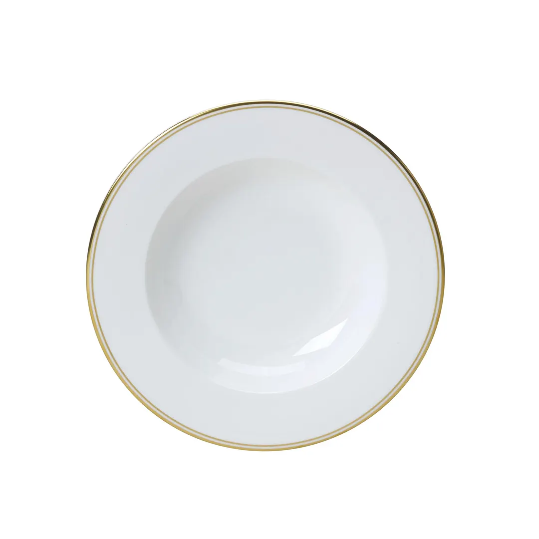 Steelite 82107AND0105 - 8 Oz Bowl, 8.75" x 1.375" Round Bone China, Gold Signature - 1 Dozen