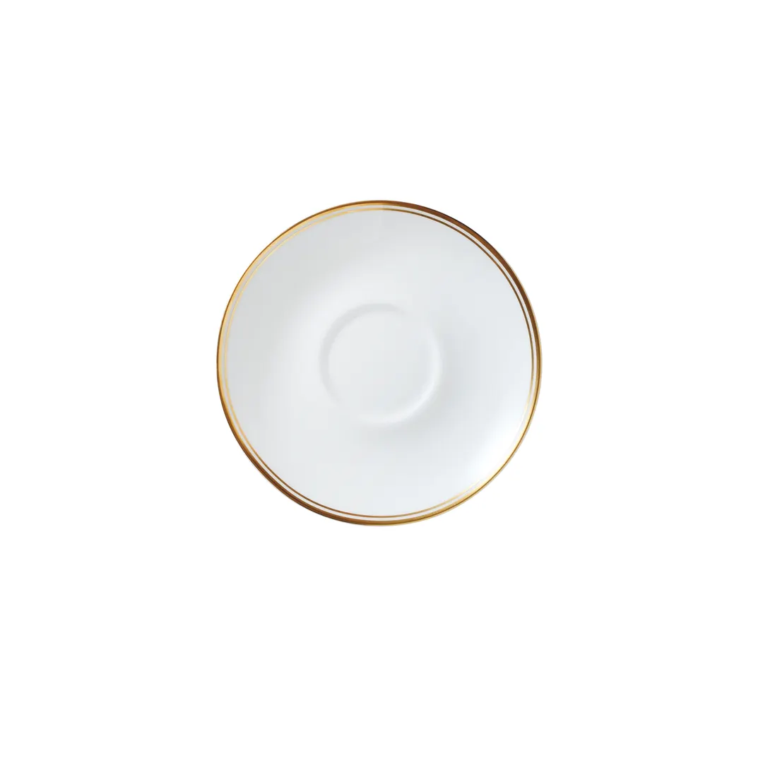 Steelite 82107AND0169 Tea For One Saucer, 5.75" x 0.75", Burnished Gold China Edwards - 1 Dozen