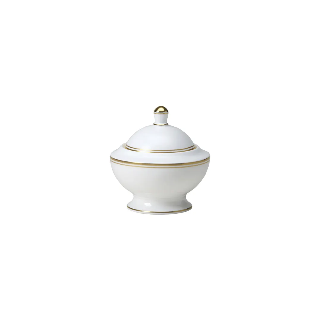 Steelite 82107AND0220 Sugar Lid 3.0" x 2.375" Bone China Gold William Edwards Signature - 1 Dozen