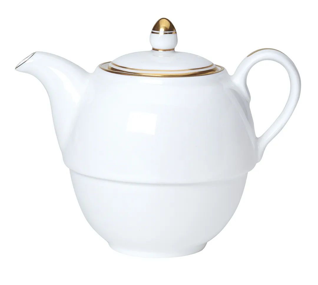 Steelite 82107AND0411BL - Signature Teapot Lid 2.25" x 1.625" Gold Finish Bone China - 6/Case