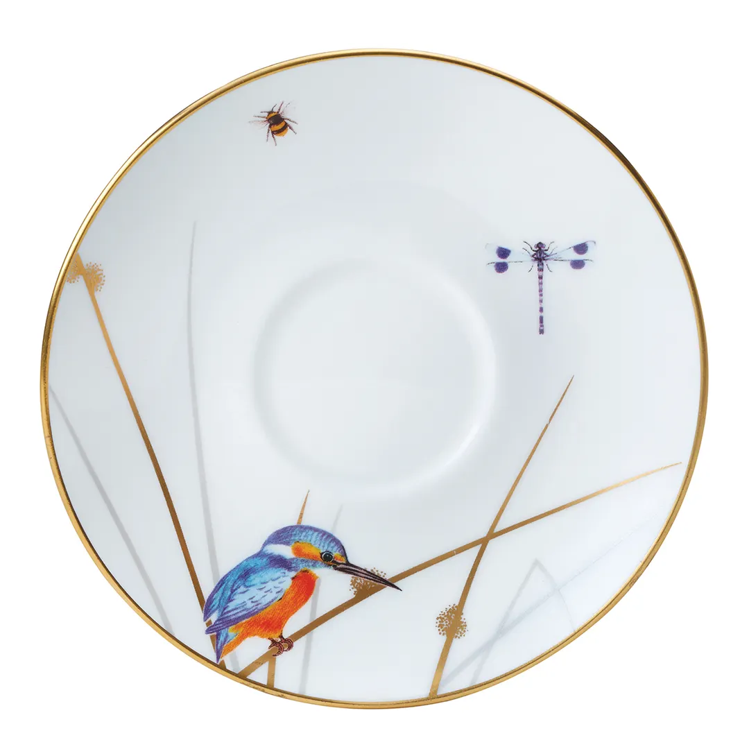 Steelite 82108AND0169 - Tea For One Round Bone China Saucer, 5.75" x 0.75", Design - 1 Dozen